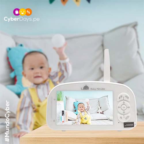 Cámara + Monitoreo Baby sin WIFI, control de temperatura, musical