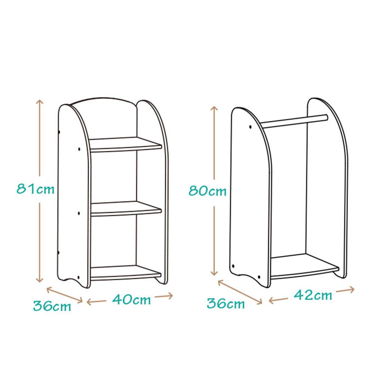 GUARDAROPA + GABINETE PARA ALMACENAMIENTO DE NIÑOS MONTESSORI - Imagen 2